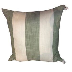 Serena & Lily as new green white striped reversible accent pillow serena insert